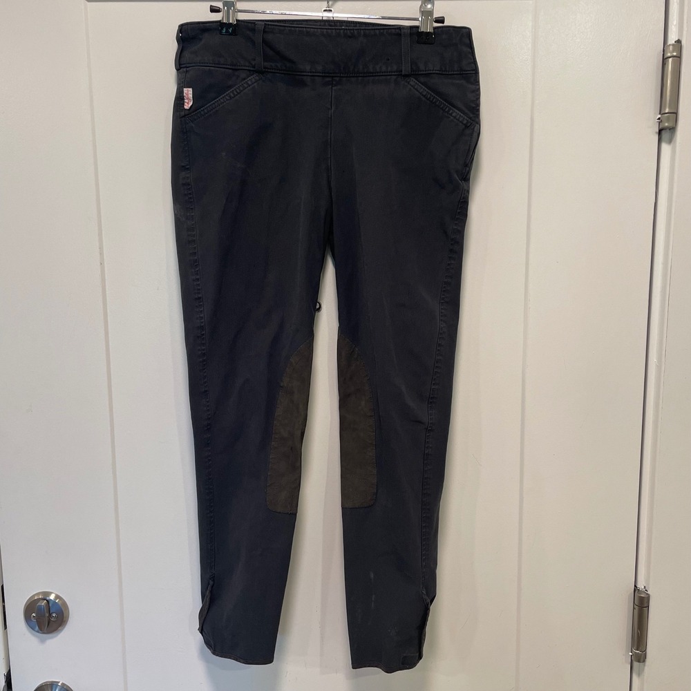 The Tailored Sportsman Breeches Side Zip English Riding Pants Charcoal Gray 28